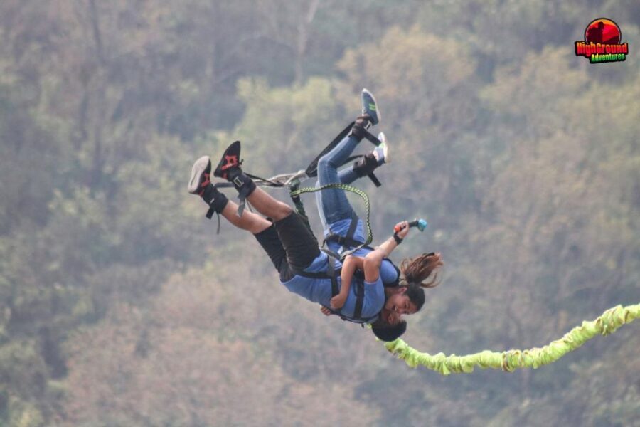 Double Dare: Tandem Bungee Adventure - Getting those mountain views during freefall