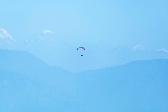 Paragliding from Pokhara - In the Air: Green Hills, Fewa Lake, and the Annapurna Horizon